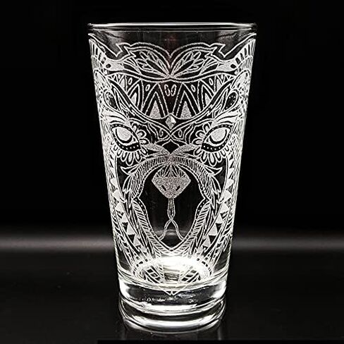 SPIRIT ANIMAL CAT Engraved Pint Glass | Great Animal Kitten Gift Idea! in Saudi Arabia