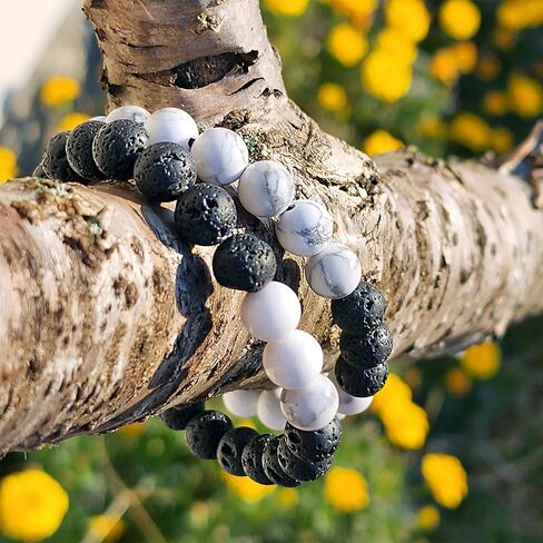 سوار شقرا من حجر العقيق الكريستالي - سوار كريستال من الأحجار الكريمة من الصخور البركانية الطبيعية للقلق، وتخفيف التوتر، وشفاء الريكي - خرز يوجا هاوليت، سوار قابل للتمدد، فكرة هدايا in Kuwait