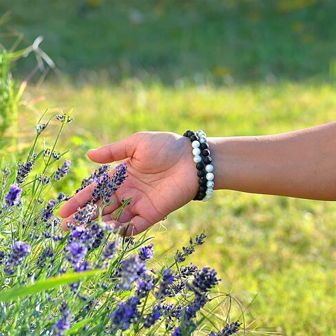 سوار شقرا من حجر العقيق الكريستالي - سوار كريستال من الأحجار الكريمة من الصخور البركانية الطبيعية للقلق، وتخفيف التوتر، وشفاء الريكي - خرز يوجا هاوليت، سوار قابل للتمدد، فكرة هدايا in Kuwait