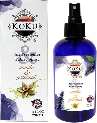 Vanilla Patchouli Air Freshener - Room Spray - Odor Eliminator - Deodorizer - Car Air Freshener - Home Spray - Linen Spray - Fabric Refresher - Non-Toxic - Alcohol Fee - Made in USA (8 Oz) in Saudi Arabia