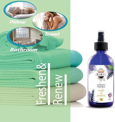 Vanilla Patchouli Air Freshener - Room Spray - Odor Eliminator - Deodorizer - Car Air Freshener - Home Spray - Linen Spray - Fabric Refresher - Non-Toxic - Alcohol Fee - Made in USA (8 Oz) in Saudi Arabia