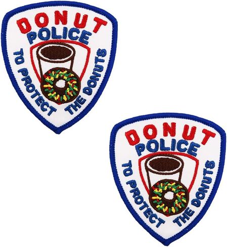 Funny Donut Police Embroidered Iron On Patches Halloween Costume DIY in Saudi Arabia