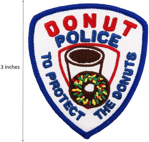 Funny Donut Police Embroidered Iron On Patches Halloween Costume DIY in Saudi Arabia
