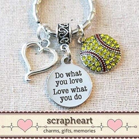 SOFTBALL Keychain, Do What You Love - Love What You Do Encouragement Gift, SENIOR Night Softball Gift, Softball Team Coach Gifts in Saudi Arabia