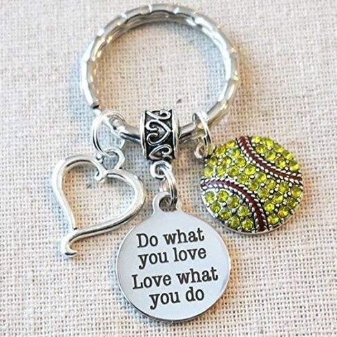 SOFTBALL Keychain, Do What You Love - Love What You Do Encouragement Gift, SENIOR Night Softball Gift, Softball Team Coach Gifts in Saudi Arabia