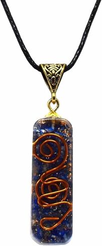 Orgonite Shop قلادة قلادة من أنبوب التورمالين الأسود، قلادة من التورمالين الأسود مجوهرات شقرا للنساء والرجال، قلادة من الكريستال التورمالين الأسود مصنوعة يدويًا للتأمل in Saudi Arabia