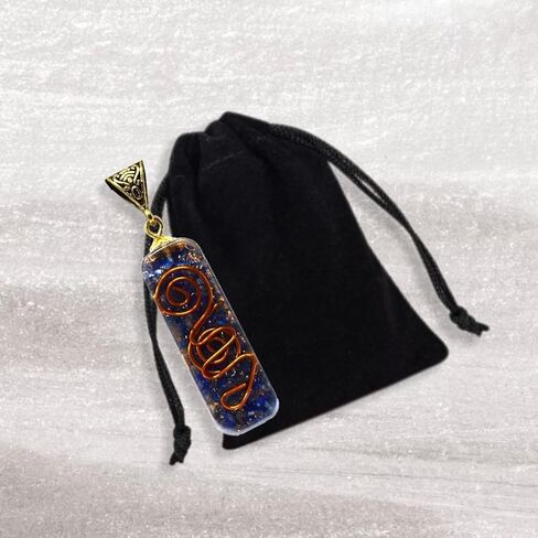 Orgonite Shop قلادة قلادة من أنبوب التورمالين الأسود، قلادة من التورمالين الأسود مجوهرات شقرا للنساء والرجال، قلادة من الكريستال التورمالين الأسود مصنوعة يدويًا للتأمل in Saudi Arabia