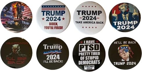 President Trump 2024 pins - I'll be back Collection of 8 buttons - 2.25 inches in Saudi Arabia