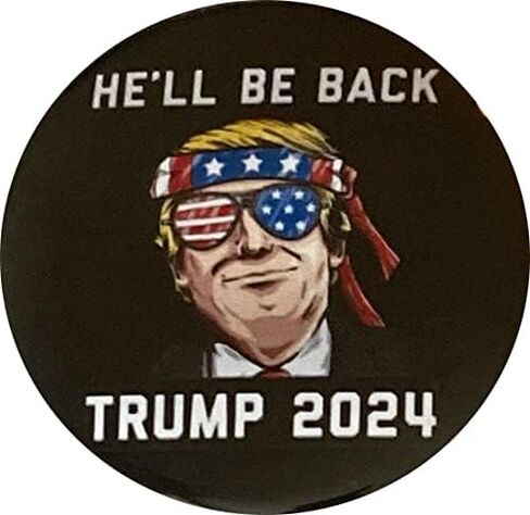 President Trump 2024 pins - I'll be back Collection of 8 buttons - 2.25 inches in Saudi Arabia