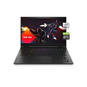 كمبيوتر محمول Omen 17 للألعاب، NVIDIA GeForce RTX 3060، Intel Core i7-11800H، ذاكرة وصول عشوائي 16 جيجابايت، 512 جيجابايت SSD، شاشة 17.3 بوصة عالية الدقة 144 هرتز، Windows 10 Home، لوحة مفاتيح RGB، عمر بطارية طويل (17-ck0010nr، 2021) in Saudi Arabia
