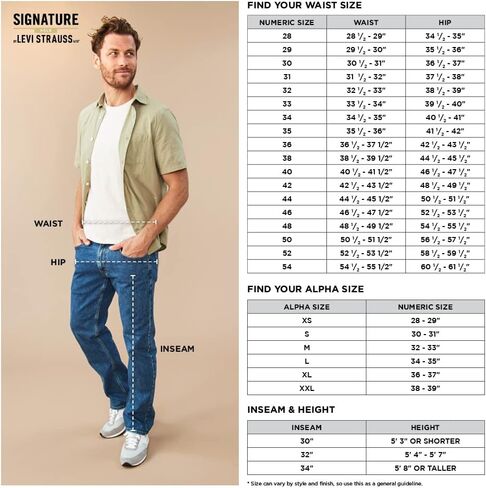 Signature by Levi Strauss & Co Men's Athletic Fit Jeans Pants, -pittsburgh, 40W x 32L in Saudi Arabia