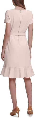 Calvin Klein Women's Sleeveless Dress with Self Belt and Ruffle Skirt Hem in Saudi Arabia