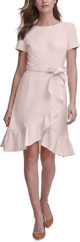 Calvin Klein Women's Sleeveless Dress with Self Belt and Ruffle Skirt Hem in Saudi Arabia