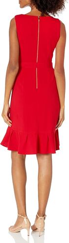 Calvin Klein Women's Sleeveless Dress with Self Belt and Ruffle Skirt Hem in Saudi Arabia