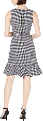 Calvin Klein Women's Sleeveless Dress with Self Belt and Ruffle Skirt Hem in Saudi Arabia