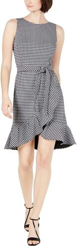 Calvin Klein Women's Sleeveless Dress with Self Belt and Ruffle Skirt Hem in Saudi Arabia