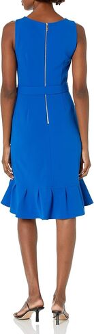 Calvin Klein Women's Sleeveless Dress with Self Belt and Ruffle Skirt Hem in Saudi Arabia