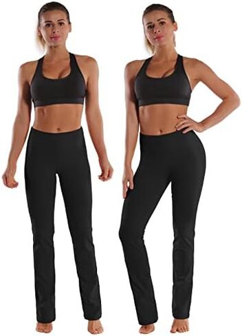 BUBBLELIME 29"/31"/33"/35"/37" Women's High Waist Straight Leg Yoga Pants Tummy Control Workout Pants with Pockets in Saudi Arabia