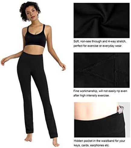 BUBBLELIME 29"/31"/33"/35"/37" Women's High Waist Straight Leg Yoga Pants Tummy Control Workout Pants with Pockets in Saudi Arabia