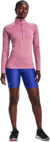 Under Armour Women's Standard Tech Twist ½ Zip Long Sleeve Pullover, (669) Pace Pink/Prime Pink/Metallic Silver, Large in Saudi Arabia