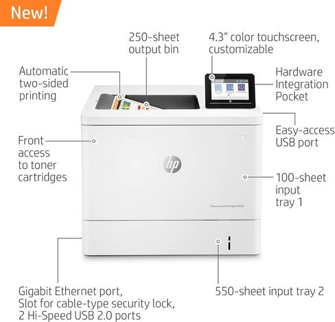 HP Color Laserjet Enterprise M555dn Duplex Printer (7ZU78A) (Renewed) in Kuwait