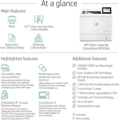 HP Color Laserjet Enterprise M555dn Duplex Printer (7ZU78A) (Renewed) in Kuwait