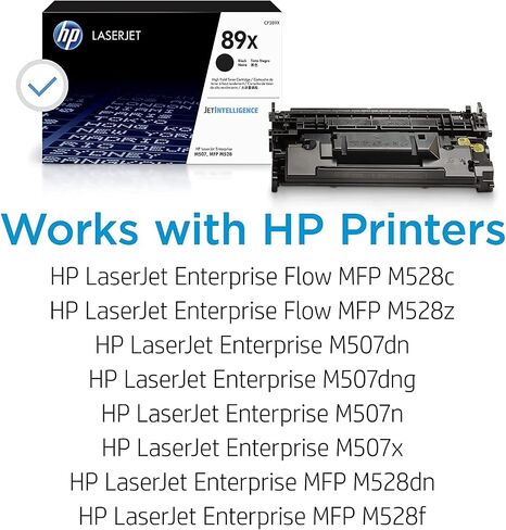 Original HP 89X Black High-yield Toner Cartridge | Works with HP LaserJet Enterprise M507 Series, HP LaserJet Enterprise MFP M528 Series | CF289X in Saudi Arabia
