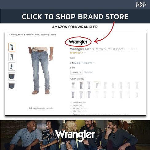 بنطلون جينز رجالي ماركة Wrangler George Strait Cowboy Cut الأصلي, أزرق, One Size in Kuwait
