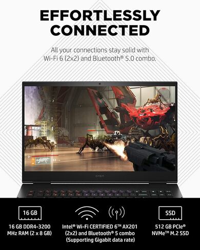 Omen 17 Gaming Laptop, NVIDIA GeForce RTX 3060, Intel Core i7-11800H, 16 GB RAM, 512 GB SSD, 17.3" Full HD 144 Hz Display, Windows 10 Home, RGB Keyboard, Long Battery Life (17-ck0010nr, 2021) in Saudi Arabia