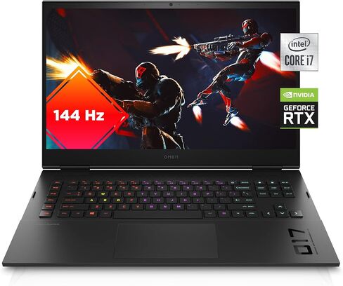 Omen 17 Gaming Laptop, NVIDIA GeForce RTX 3060, Intel Core i7-11800H, 16 GB RAM, 512 GB SSD, 17.3" Full HD 144 Hz Display, Windows 10 Home, RGB Keyboard, Long Battery Life (17-ck0010nr, 2021) in Saudi Arabia