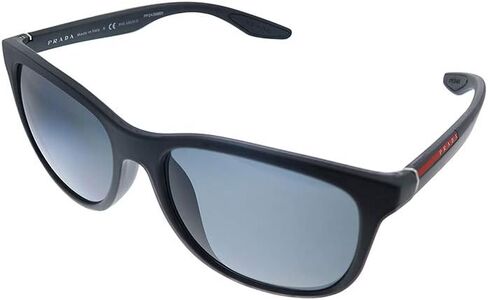Prada Linea Rossa PS 03OSF DG05Z1 Black Plastic Square Sunglasses Grey Polarized Lens in Saudi Arabia
