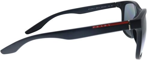 Prada Linea Rossa PS 03OSF DG05Z1 Black Plastic Square Sunglasses Grey Polarized Lens in Saudi Arabia