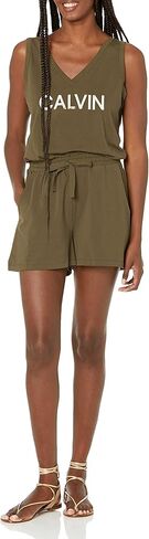 Calvin Klein womens Essential Sleeveless Logo Romper in Saudi Arabia