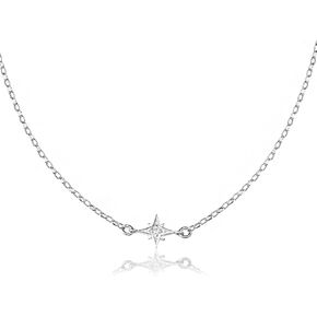 قلادة ضيقة للنساء - قلادة من الفضة الاسترليني عيار 925 مع قلادة على شكل نجمة صغيرة in Kuwait