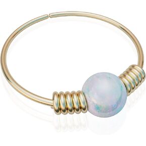 Blue Opal 14k Gold Filled Nose Ring Hoop For Women - 24 Gauge Opal Nose Piercing Ring - Hypoallergenic Piercing Jewelry in Saudi Arabia
