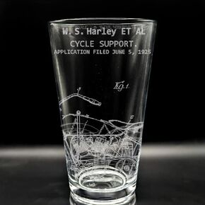 BICYCLE PATENT - 1890 Engraved Beer Pint Glass | Inspired by Historical Inventions Innovations & Machines | Great Collectible Gift Idea & Unique Decor! in Saudi Arabia