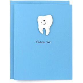 Tooth Thank You Cards Pack of 10 Aqua Blue with smile Handmade Greeting in Saudi Arabia