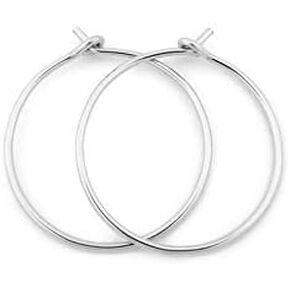 5/8 Inch Thin Small Sterling Silver Sleeper Hoop Earrings in Saudi Arabia