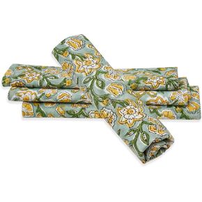 Cotton Cloth Napkins, Hand Block Printed Napkins, Set of 4-20x20 Inch Washable Napkins, Kitchen Towel Dinner Table Reusable Napkins, Wedding Napkins, Tablecloth, Christmas Gifts for Mom