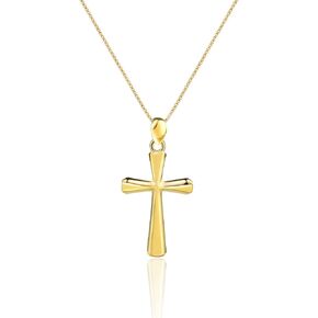 Delicate Sterling Silver Cross Necklace for Women 925 Sterling Silver Polished Embossed Cross Pendant Necklace Handmade Crosses Religious Jewelry Gift in Saudi Arabia
