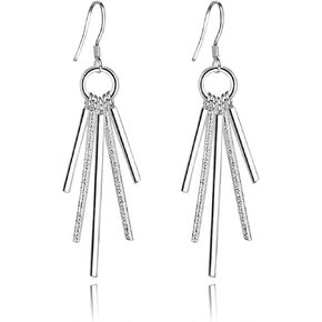 925 Sterling Silver Earrings Dangle Earrings Linear Drop Statement Earrings for Women Teen Girls (Leaf shape) in Kuwait