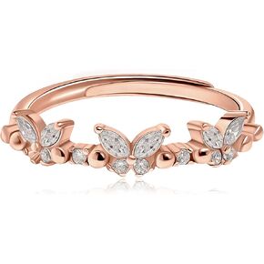 Butterfly Ring for Women Dainty Cubic Zirconia Silver Ring Diamond Butterfly Ring Size Adjustable Friendship Ring Hanmade Jewelry Gift (Gold) in Kuwait