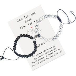 Magnetic Bracelets for Couples Distance Bracelet Heart Natural Stone Matching Bracelets For Couples Friendship Best Friend Boyfriend And Girlfriend in Saudi Arabia