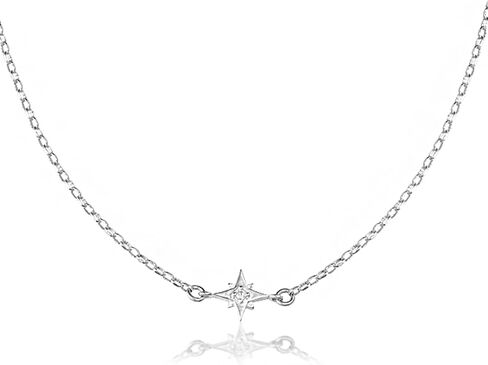 قلادة ضيقة للنساء - قلادة من الفضة الاسترليني عيار 925 مع قلادة على شكل نجمة صغيرة in Kuwait