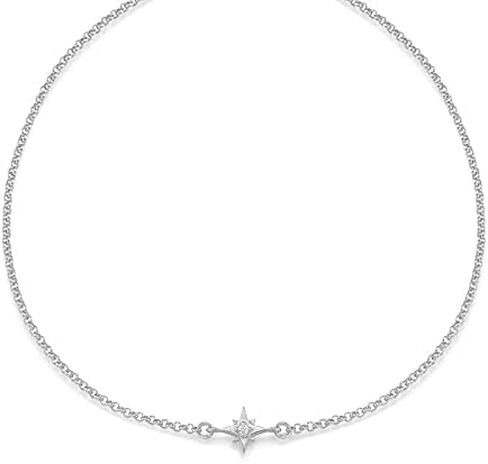 قلادة ضيقة للنساء - قلادة من الفضة الاسترليني عيار 925 مع قلادة على شكل نجمة صغيرة in Kuwait