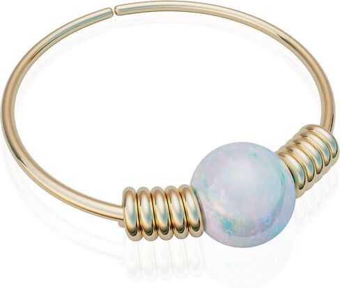 Blue Opal 14k Gold Filled Nose Ring Hoop For Women - 24 Gauge Opal Nose Piercing Ring - Hypoallergenic Piercing Jewelry in Saudi Arabia