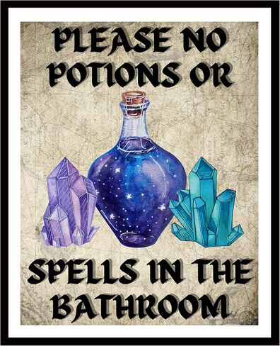 8x10 ديكور الغراب الأسود، ديكور الحمام للهالوين، ديكور الحمام القوطي | ديكور غرفة الغراب، مضحك، مخيف، ديكور حمام مخيف للنساء، ديكور غريب (8 × 10 غير مؤطر) in Kuwait