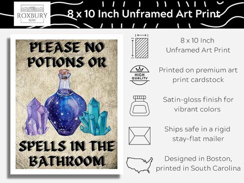 8x10 ديكور الغراب الأسود، ديكور الحمام للهالوين، ديكور الحمام القوطي | ديكور غرفة الغراب، مضحك، مخيف، ديكور حمام مخيف للنساء، ديكور غريب (8 × 10 غير مؤطر) in Kuwait