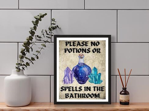 8x10 ديكور الغراب الأسود، ديكور الحمام للهالوين، ديكور الحمام القوطي | ديكور غرفة الغراب، مضحك، مخيف، ديكور حمام مخيف للنساء، ديكور غريب (8 × 10 غير مؤطر) in Kuwait