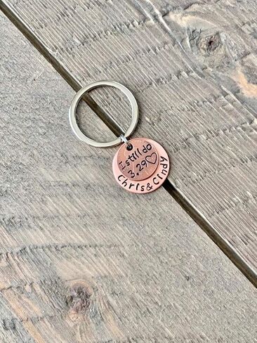 Penny Keychain I Still Do Anniversary Gift Lucky Copper Penny Heart Stamp in Saudi Arabia